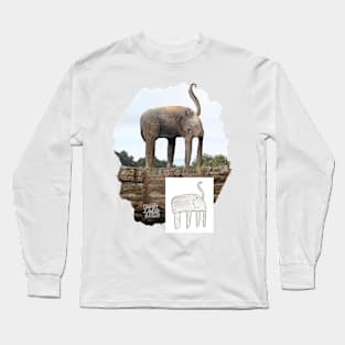 Happy Elephant / Splat Design Long Sleeve T-Shirt